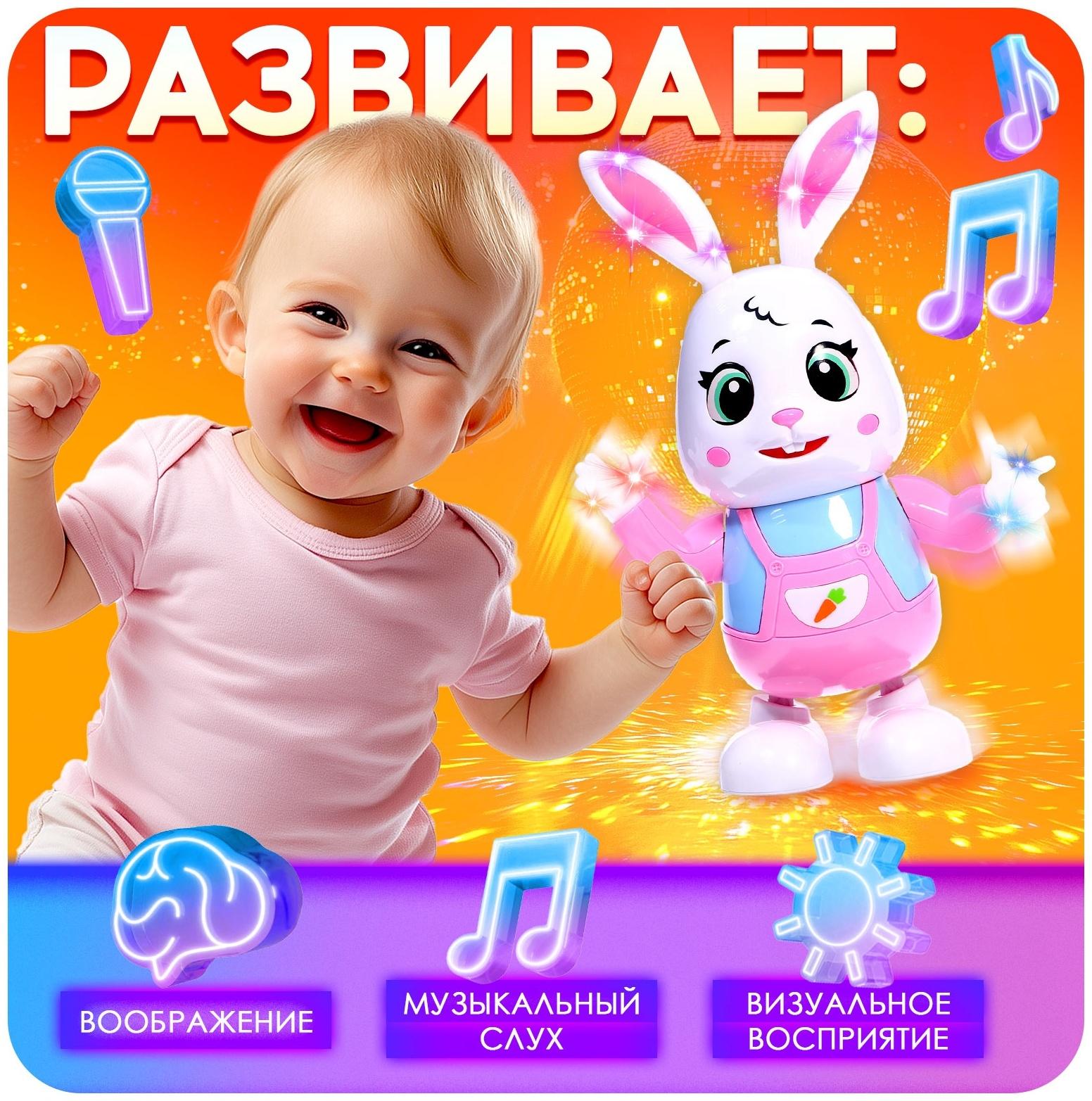 Музыкальная игрушка «Зайчик-танцор», звук, свет, танцует