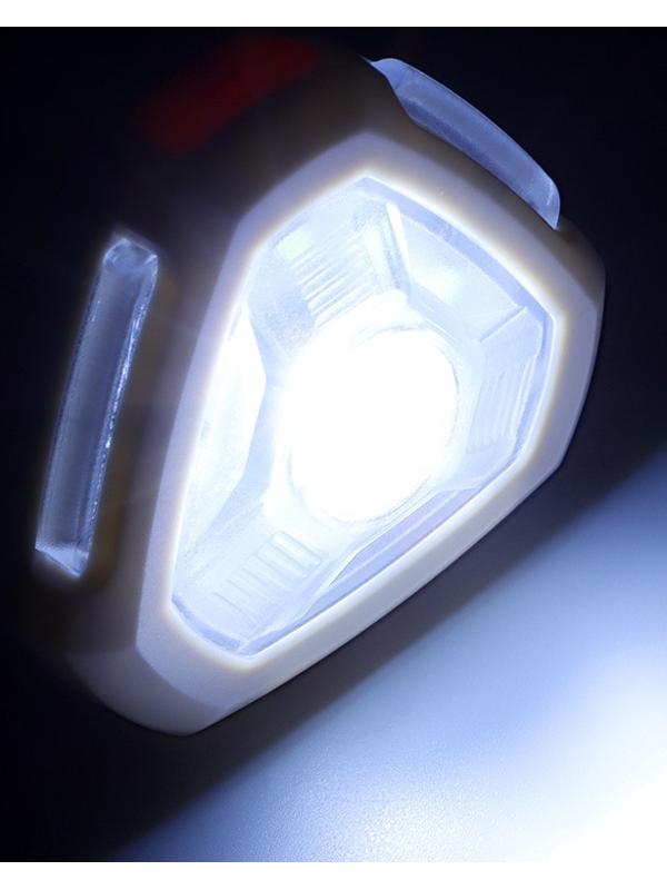 Фонарь налобный аккумуляторный светодиодный, 3 Вт, 500 мАч, 3030 LED, 350 лм, 6 режимов