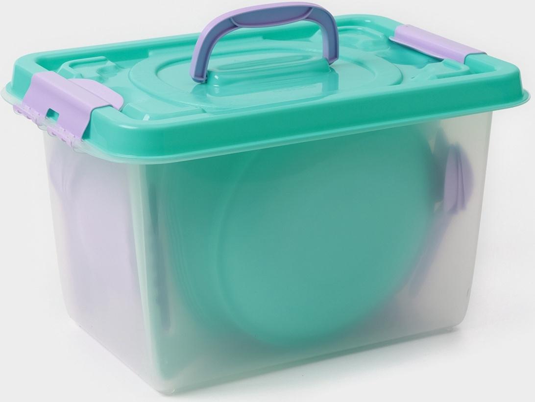 Набор посуды для пикника «Весёлая компания– 2», на 4 персоны, 41 предмет, пластик, МИКС