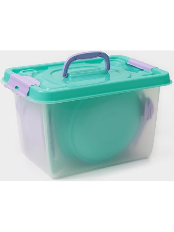 Набор посуды для пикника «Весёлая компания– 2», на 4 персоны, 41 предмет, пластик, МИКС