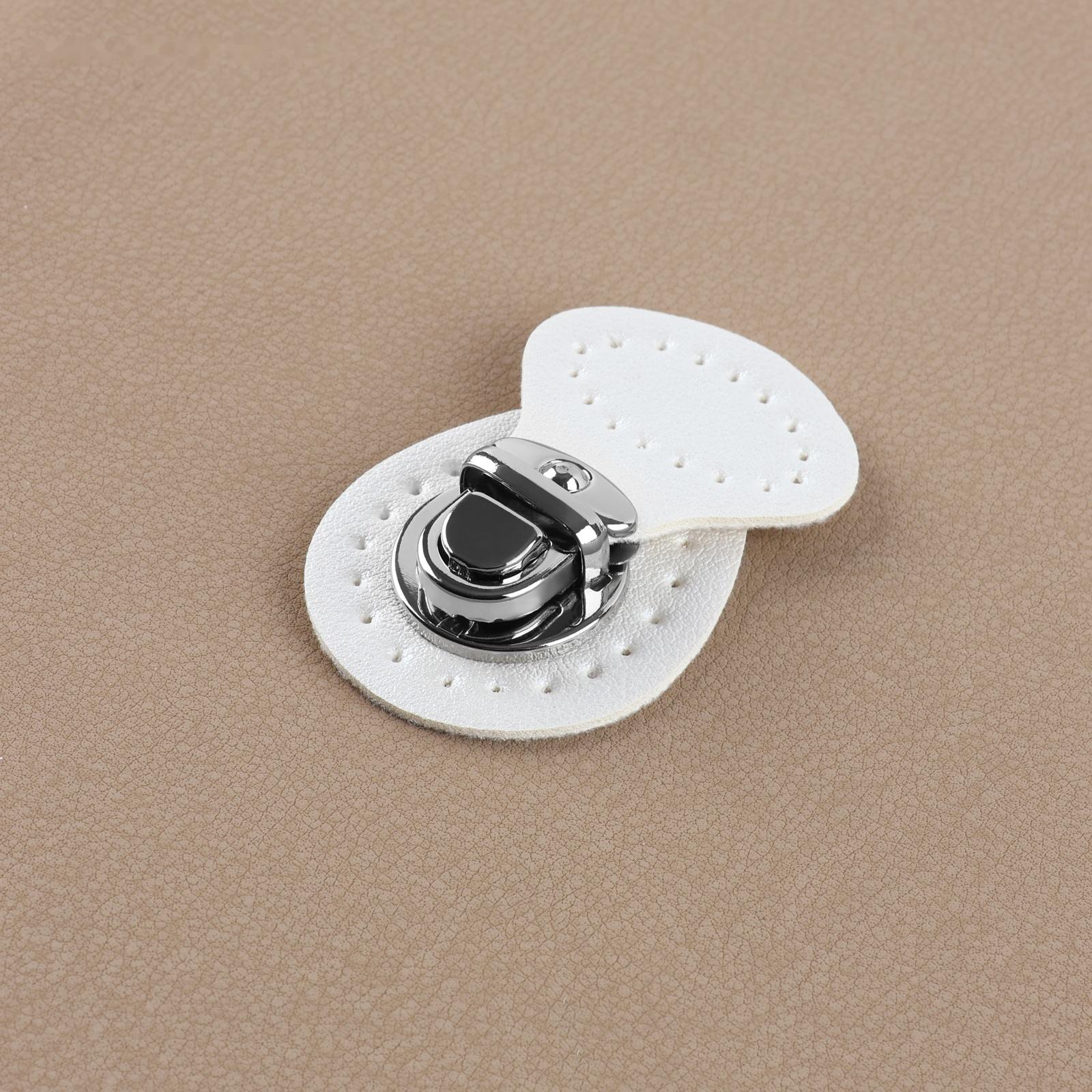 Набор для создания сумки, 4 предмета, кольцо-карабин - 2 шт, ручка, застёжка, цвет белый/серебряный