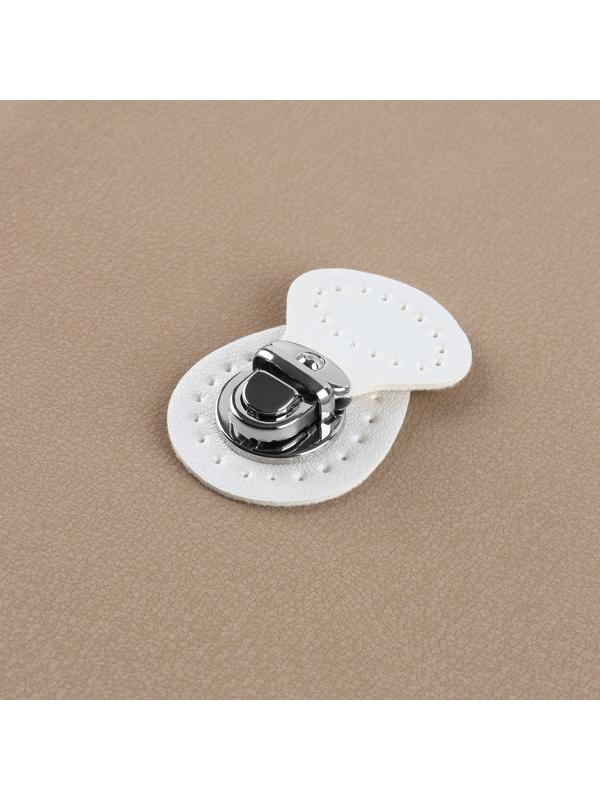 Набор для создания сумки, 4 предмета, кольцо-карабин - 2 шт, ручка, застёжка, цвет белый/серебряный