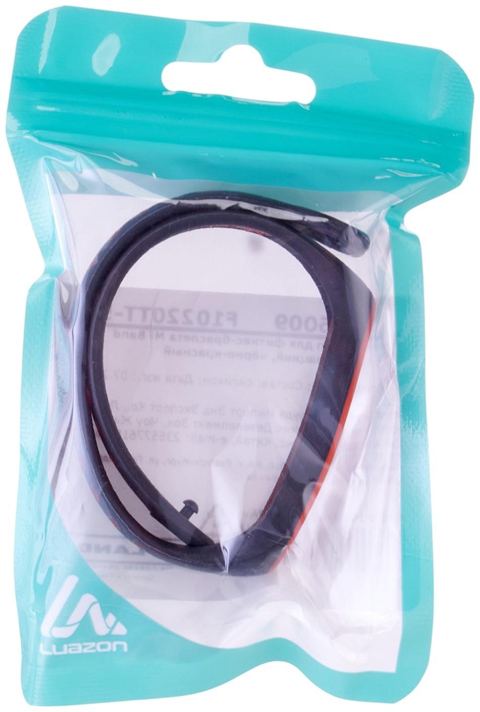 Ремешок Luazon для фитнес-браслета Mi Band 5/6/7, с перфорацией, чёрно-красный