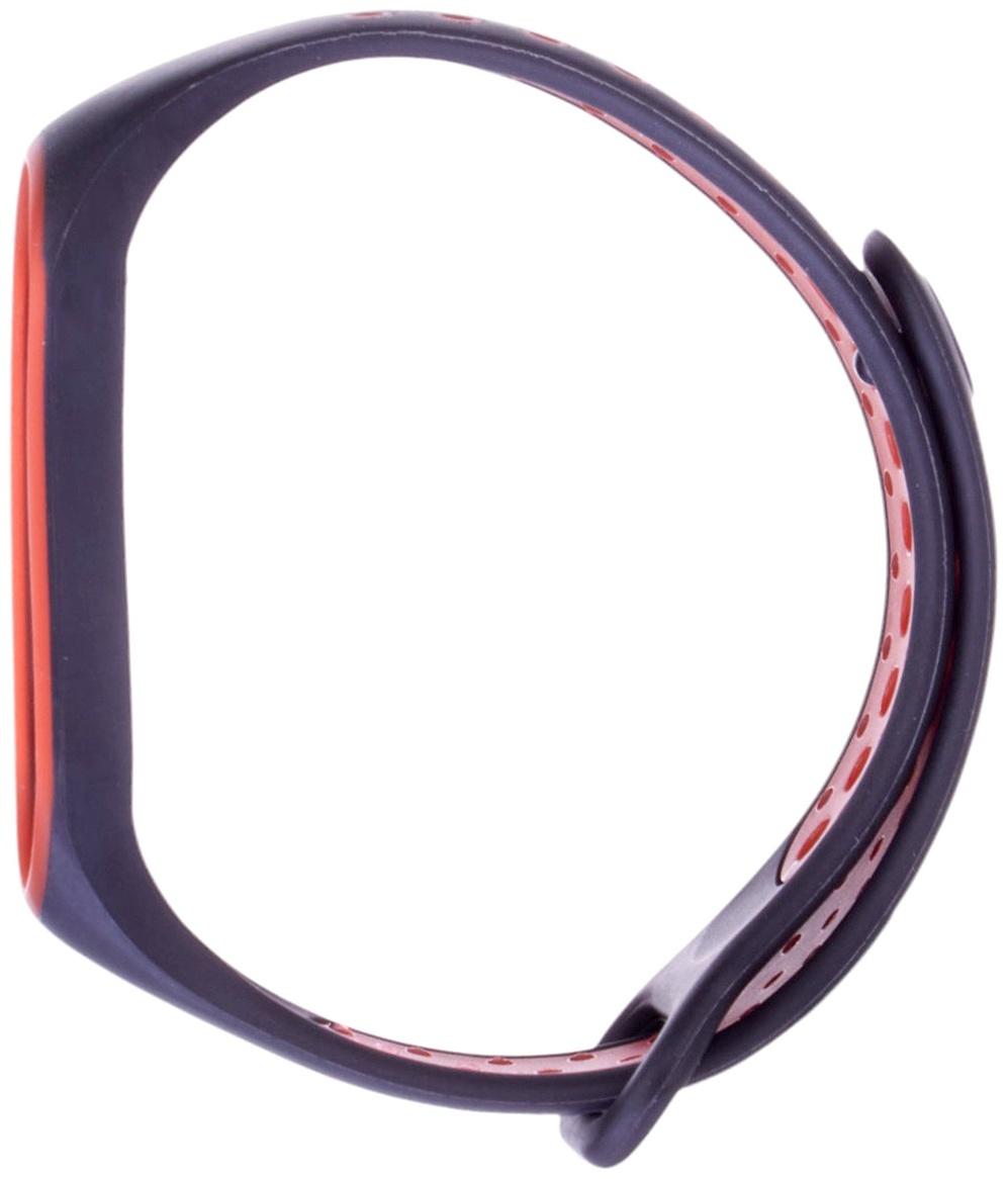 Ремешок Luazon для фитнес-браслета Mi Band 5/6/7, с перфорацией, чёрно-красный