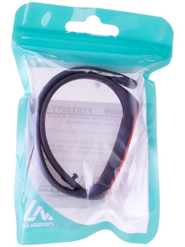 Ремешок Luazon для фитнес-браслета Mi Band 5/6/7, с перфорацией, чёрно-красный