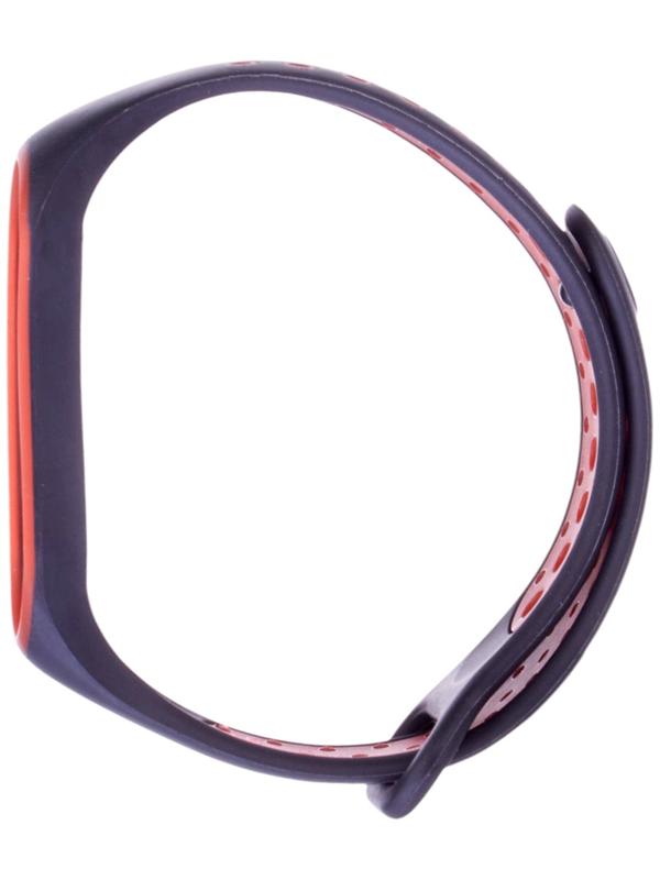 Ремешок Luazon для фитнес-браслета Mi Band 5/6/7, с перфорацией, чёрно-красный