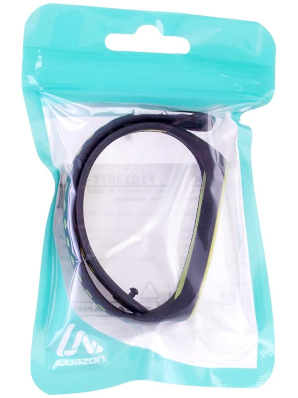 Ремешок Luazon для фитнес-браслета Mi Band 5/6/7, с перфорацией, чёрно-зелёный