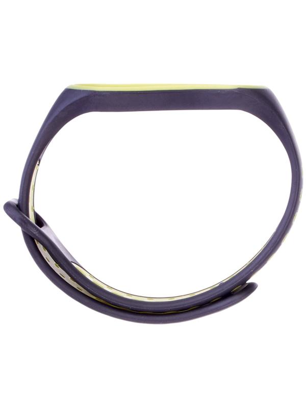 Ремешок Luazon для фитнес-браслета Mi Band 5/6/7, с перфорацией, чёрно-зелёный