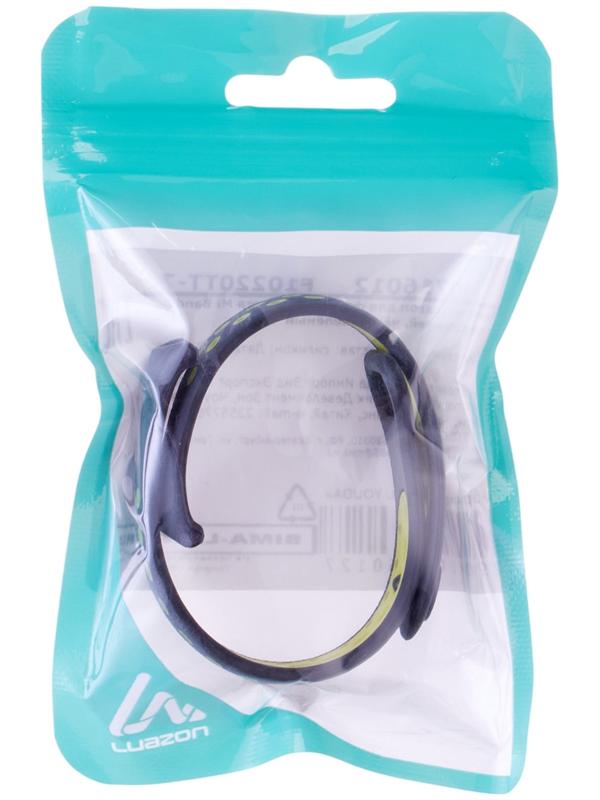 Ремешок Luazon для фитнес-браслета Mi Band 8/9, с перфорацией, чёрно-зелёный