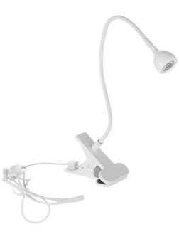 Лампа для маникюра, LED, на прищепке, 1 диод, 3 Вт, USB, белая