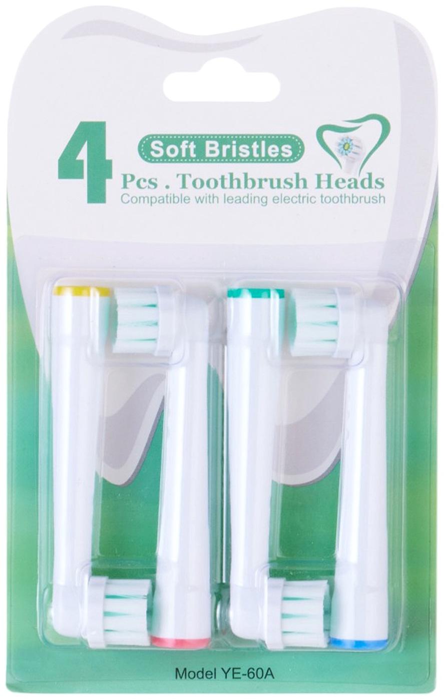 Насадки для электрической зубной щетки, для бережной очистки, 4 шт., в наборе