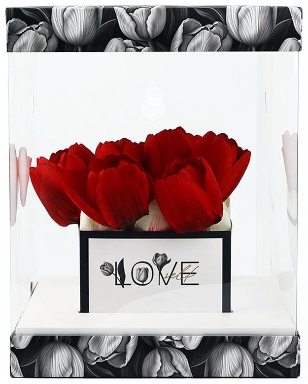 Коробка для цветов с вазой и PVC окнами складная «Чёрно-белая эстетика», 23 х 30 х 23 см