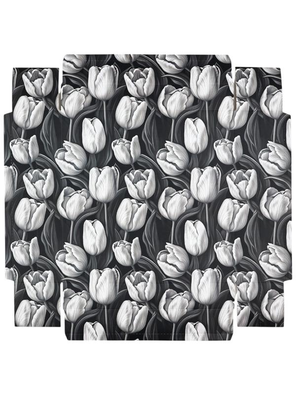 Коробка для цветов с вазой и PVC окнами складная «Чёрно-белая эстетика», 23 х 30 х 23 см