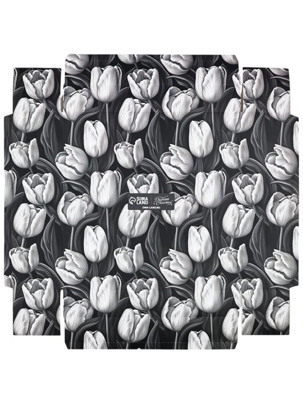 Коробка для цветов с вазой и PVC окнами складная «Чёрно-белая эстетика», 23 х 30 х 23 см