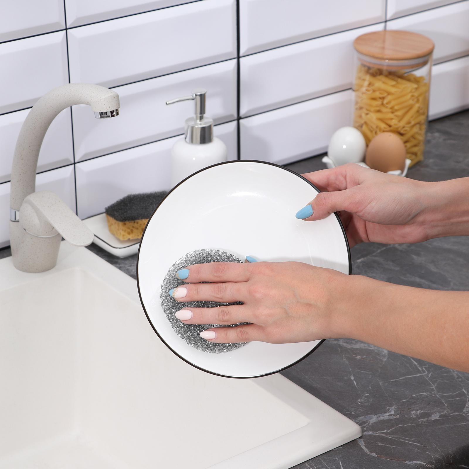 Набор мочалок для посуды металлических АкваМаг, 15 гр, 10 шт