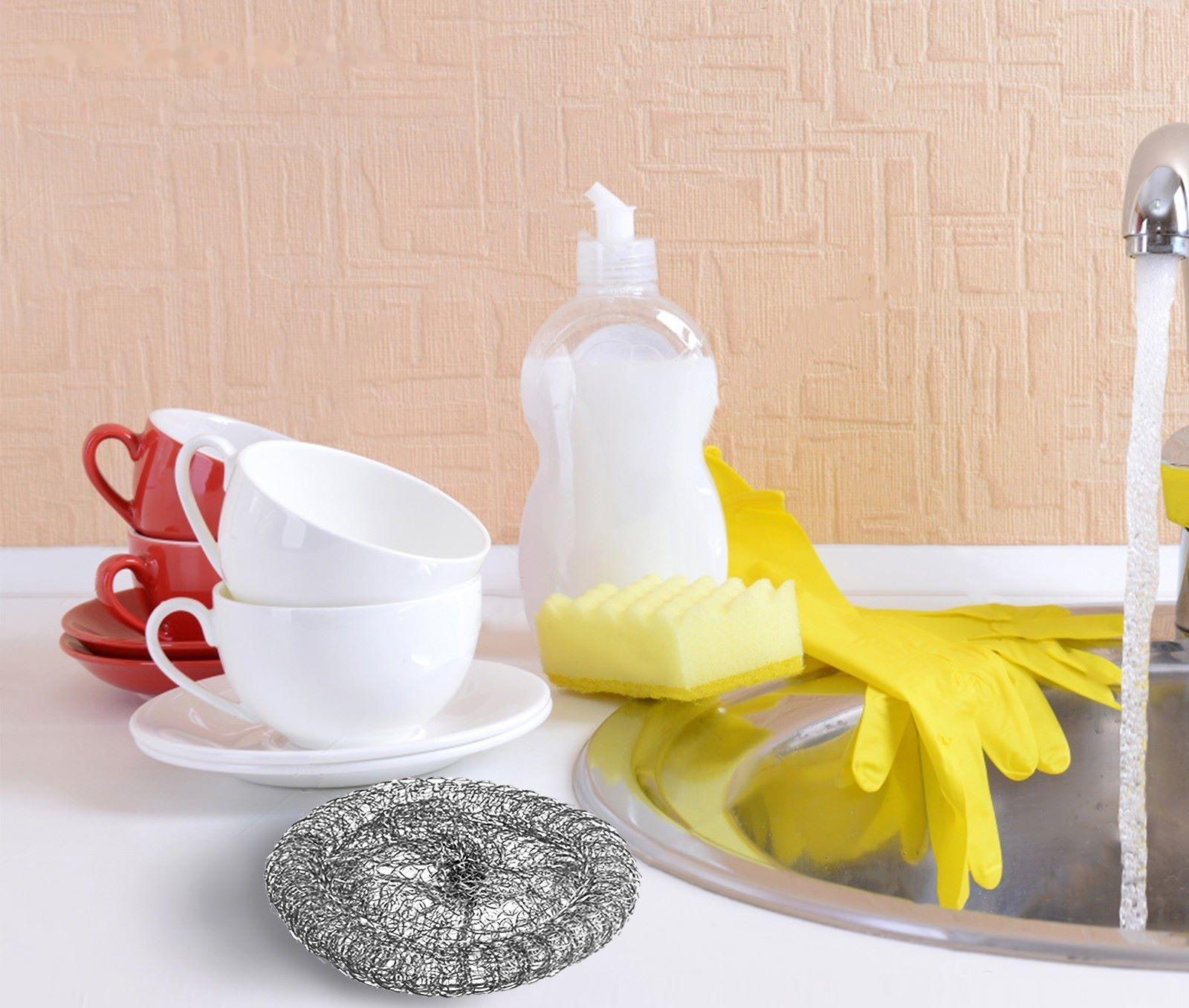 Набор мочалок для посуды металлических АкваМаг, 15 гр, 10 шт