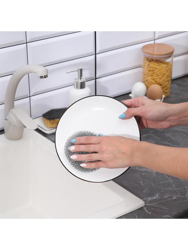 Набор мочалок для посуды металлических АкваМаг, 15 гр, 10 шт