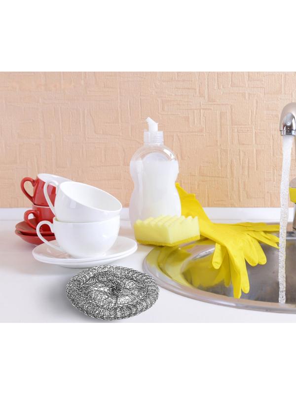 Набор мочалок для посуды металлических АкваМаг, 15 гр, 10 шт