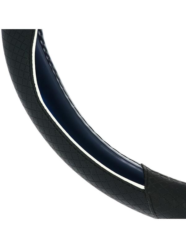 Оплетка Cartage, кожа PU, 38 см, глянцевая синяя вставка