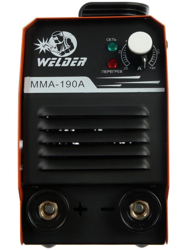 Сварочный аппарат Welder MMA-190A, 4.8 кВт, 20-190 А, ПВ 70%, d=1.6-3.2 мм