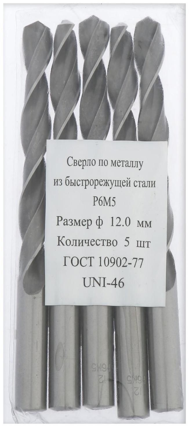 Сверло по металлу, d=12 мм, цилиндрический хвостовик, ГОСТ 10902