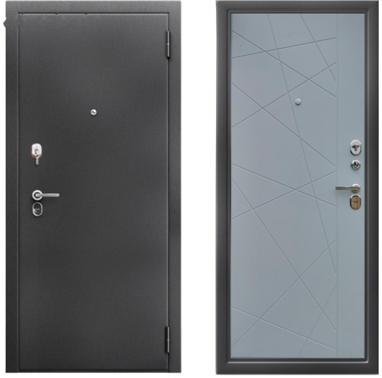 Входная дверь «Берлога Тринити», 870 × 2060 мм, левая, антик серебро / хьюстон силк маус