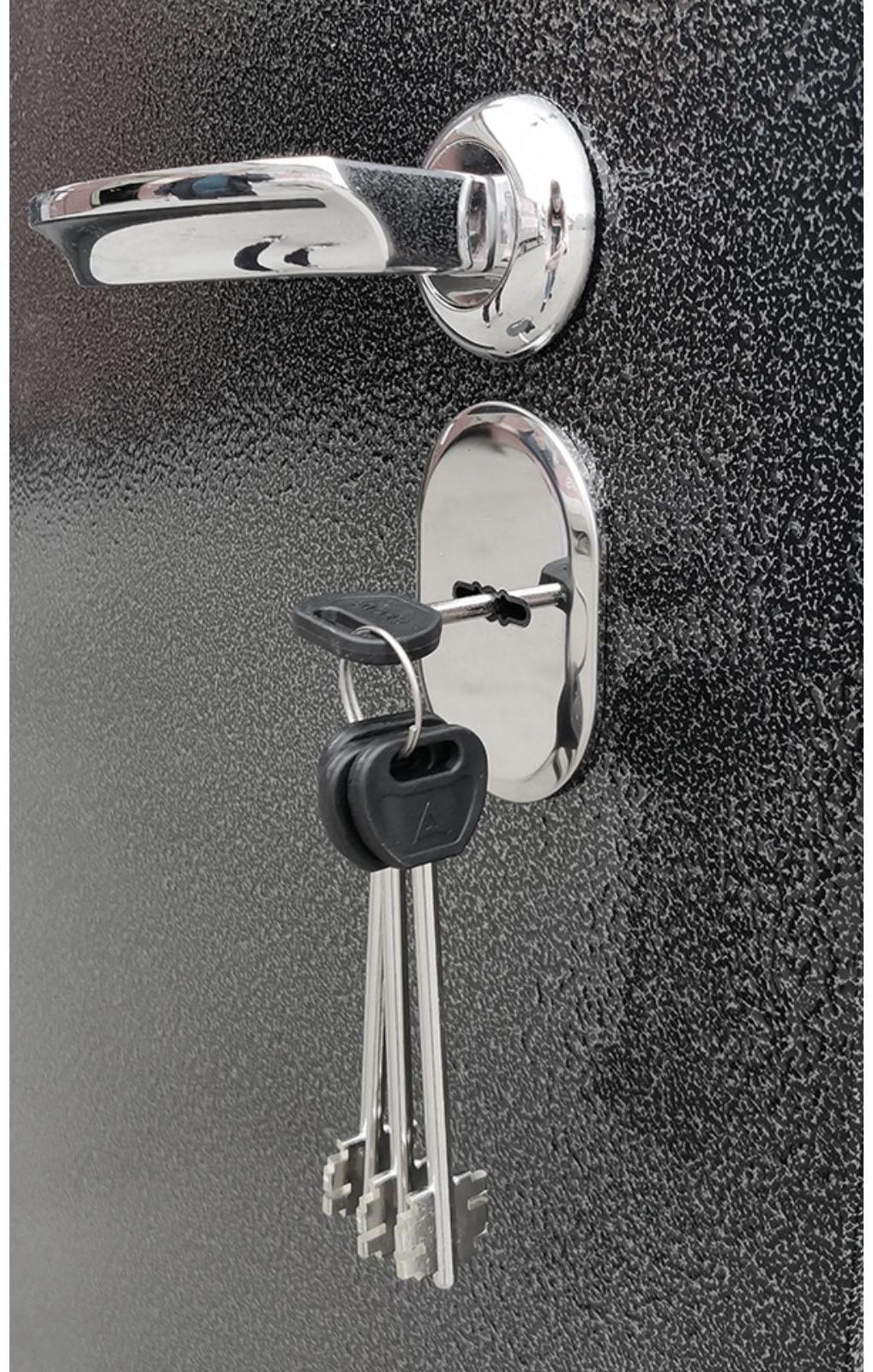 Входная дверь «Берлога Тринити», 870 × 2060 мм, левая, антик серебро / хьюстон силк маус