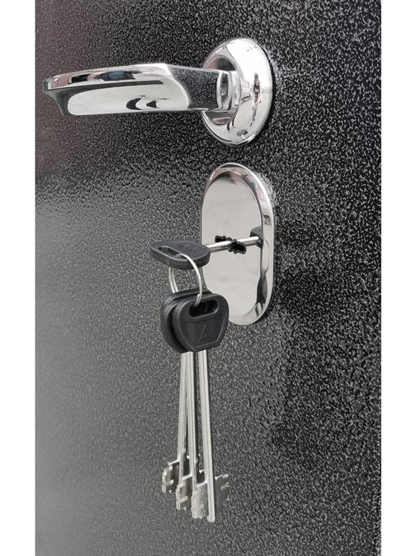 Входная дверь «Берлога Тринити», 870 × 2060 мм, левая, антик серебро / хьюстон силк маус