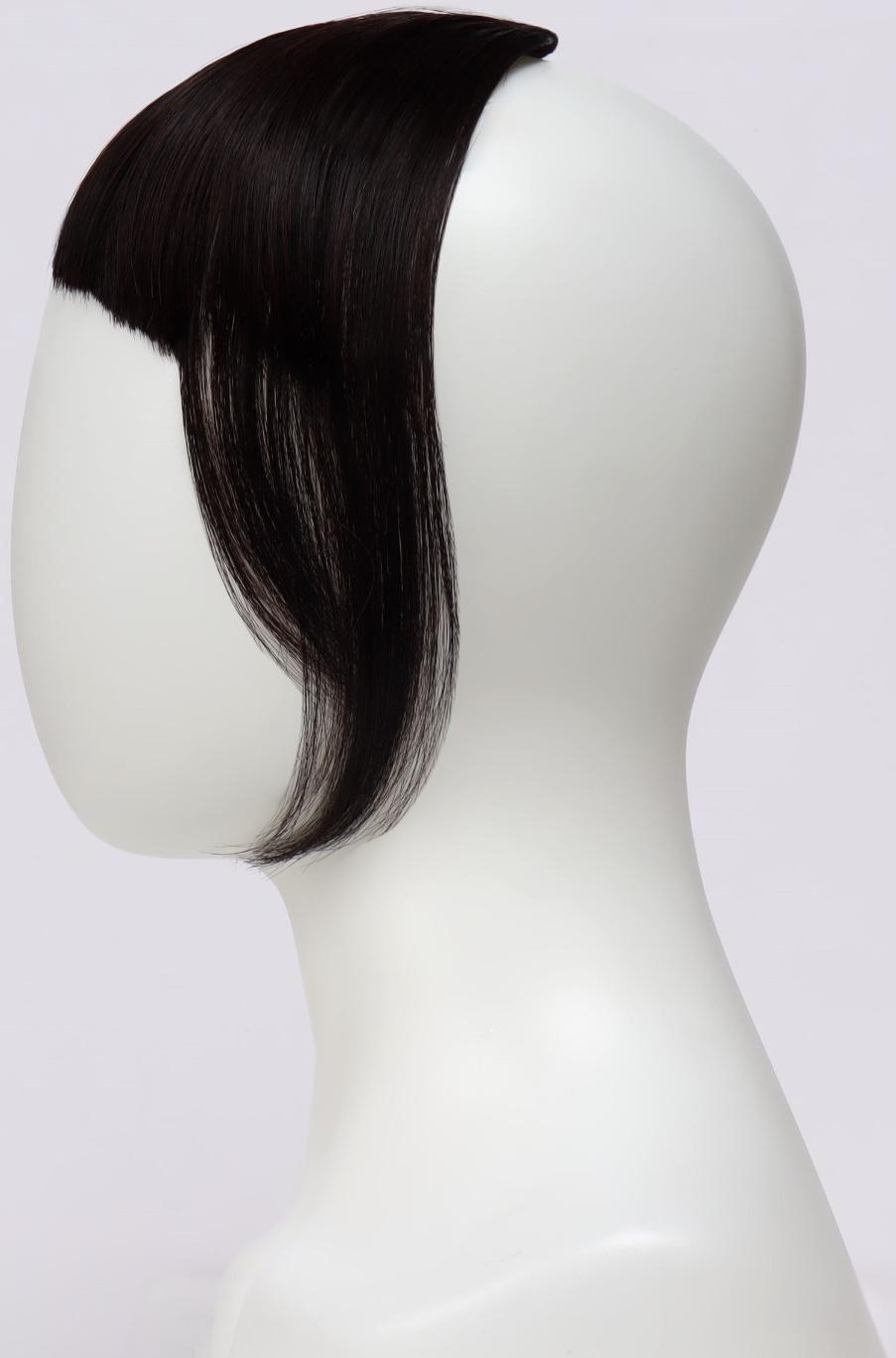 Чёлка накладная, на заколке, 25 см, 25 гр, цвет тёмно-русый(SHT12С)