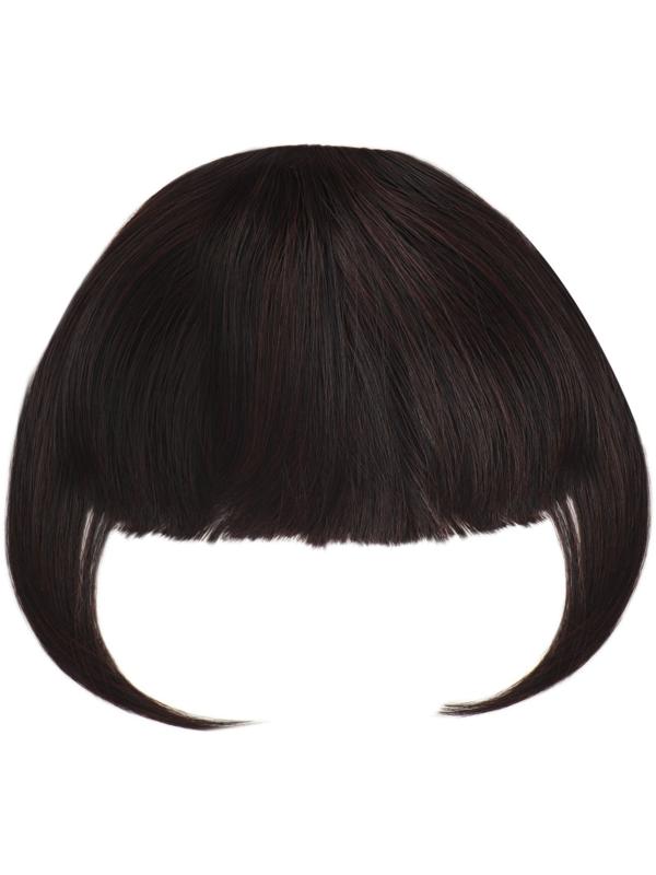 Чёлка накладная, на заколке, 25 см, 25 гр, цвет тёмно-русый(SHT12С)