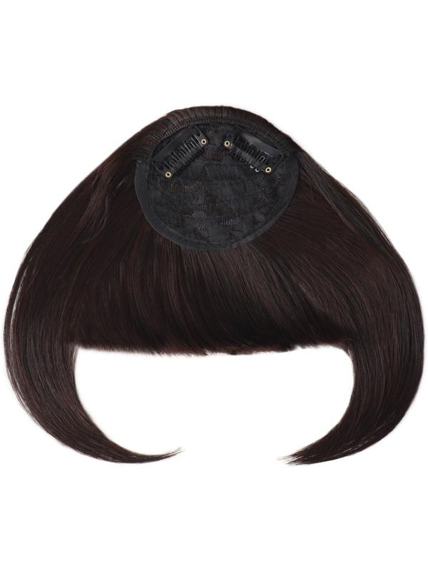 Чёлка накладная, на заколке, 25 см, 25 гр, цвет тёмно-русый(SHT12С)
