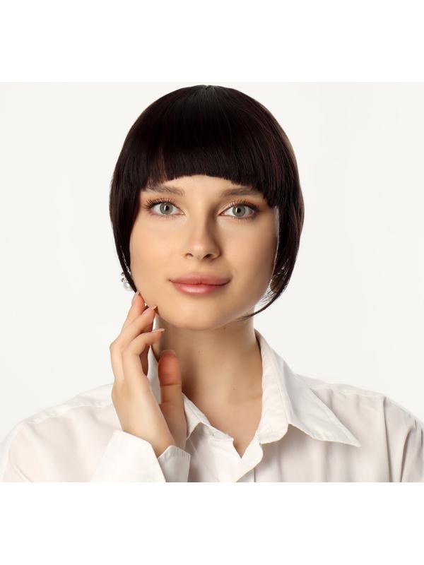 Чёлка накладная, на заколке, 25 см, 25 гр, цвет тёмно-русый(SHT12С)