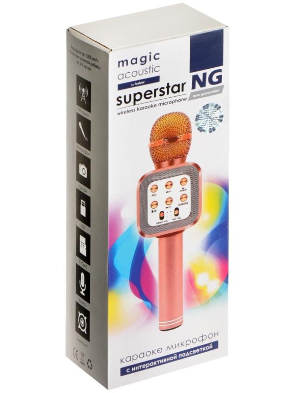 Микрофон для караоке Belsis MA3002BK, 3 Вт, 1200 мАч, Bluetooth, FM, microSD, чёрный