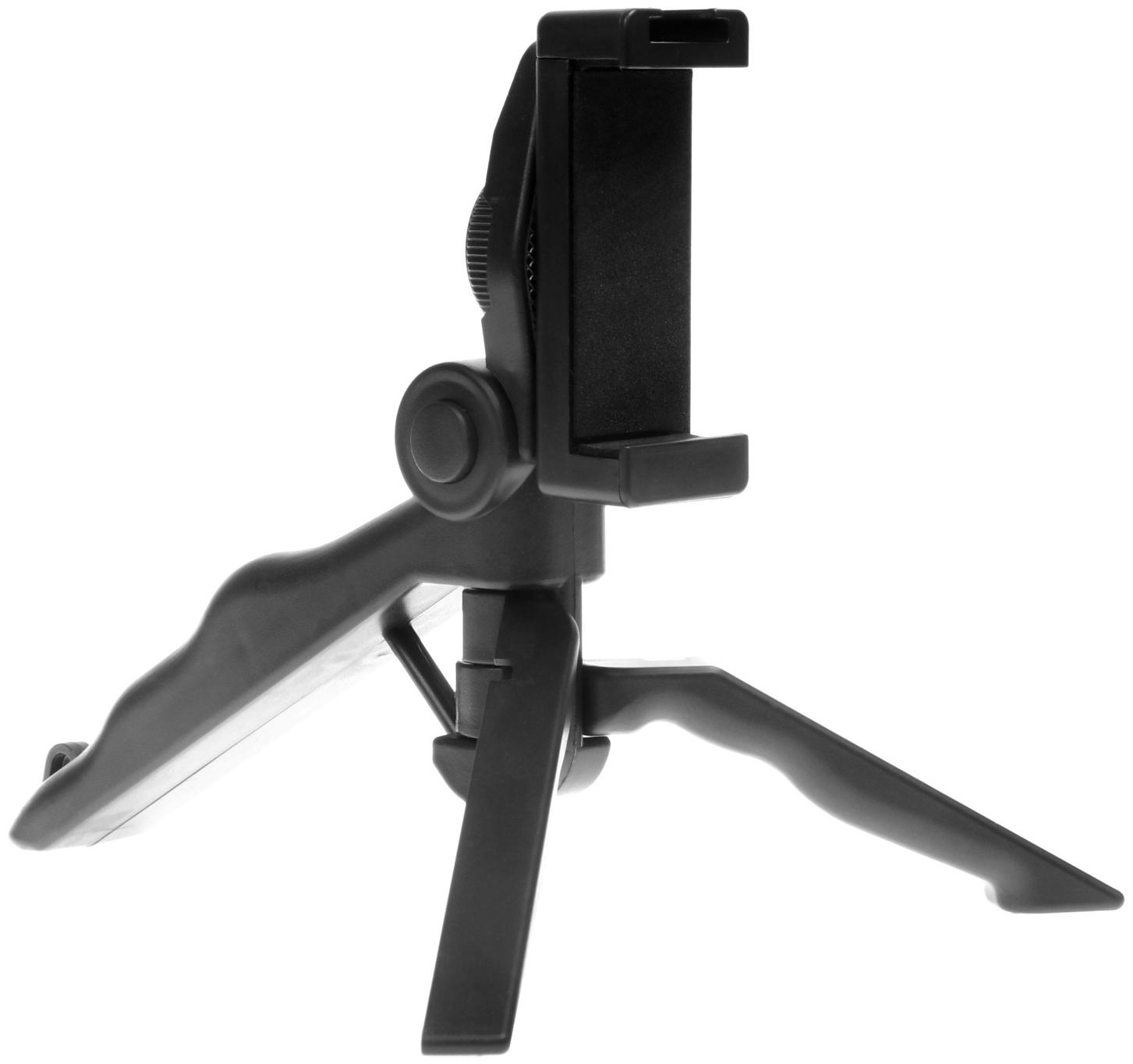 Набор блогера AY-49, штатив для телефона с лампой, микрофон, Bluetooth кнопка, чёрный