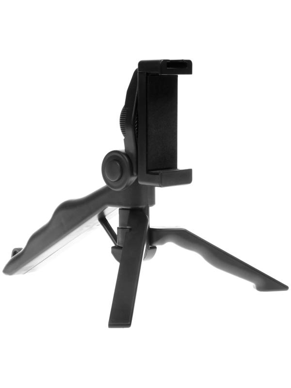 Набор блогера AY-49, штатив для телефона с лампой, микрофон, Bluetooth кнопка, чёрный