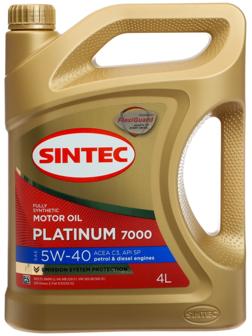 Масло моторное Sintec Platinum 7000 5W-40, C3 SP, синтетическое, 4 л