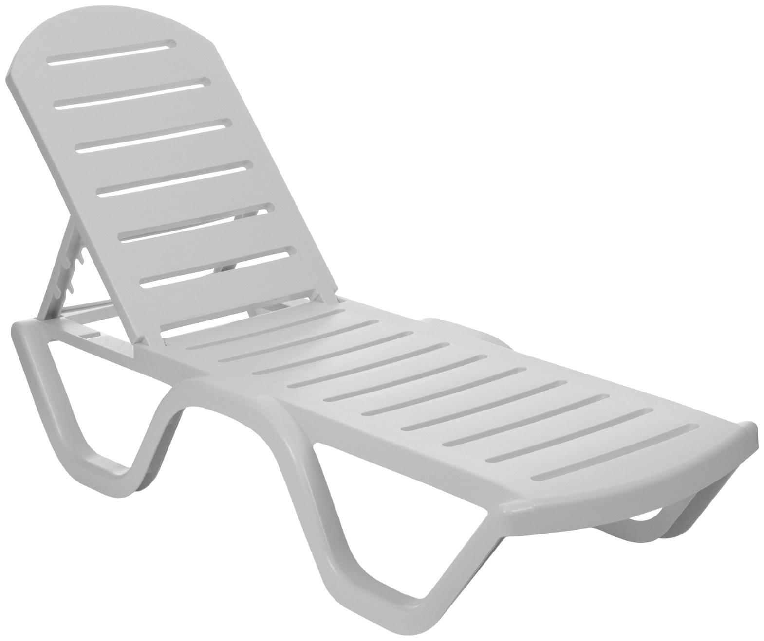 Шезлонг пластиковый, 198 х 62 х 32 см, белый