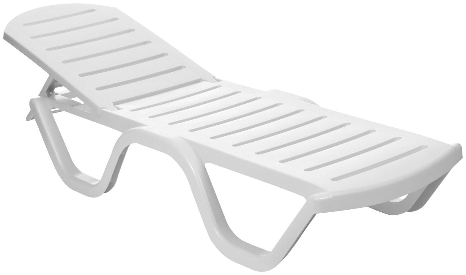 Шезлонг пластиковый, 198 х 62 х 32 см, белый