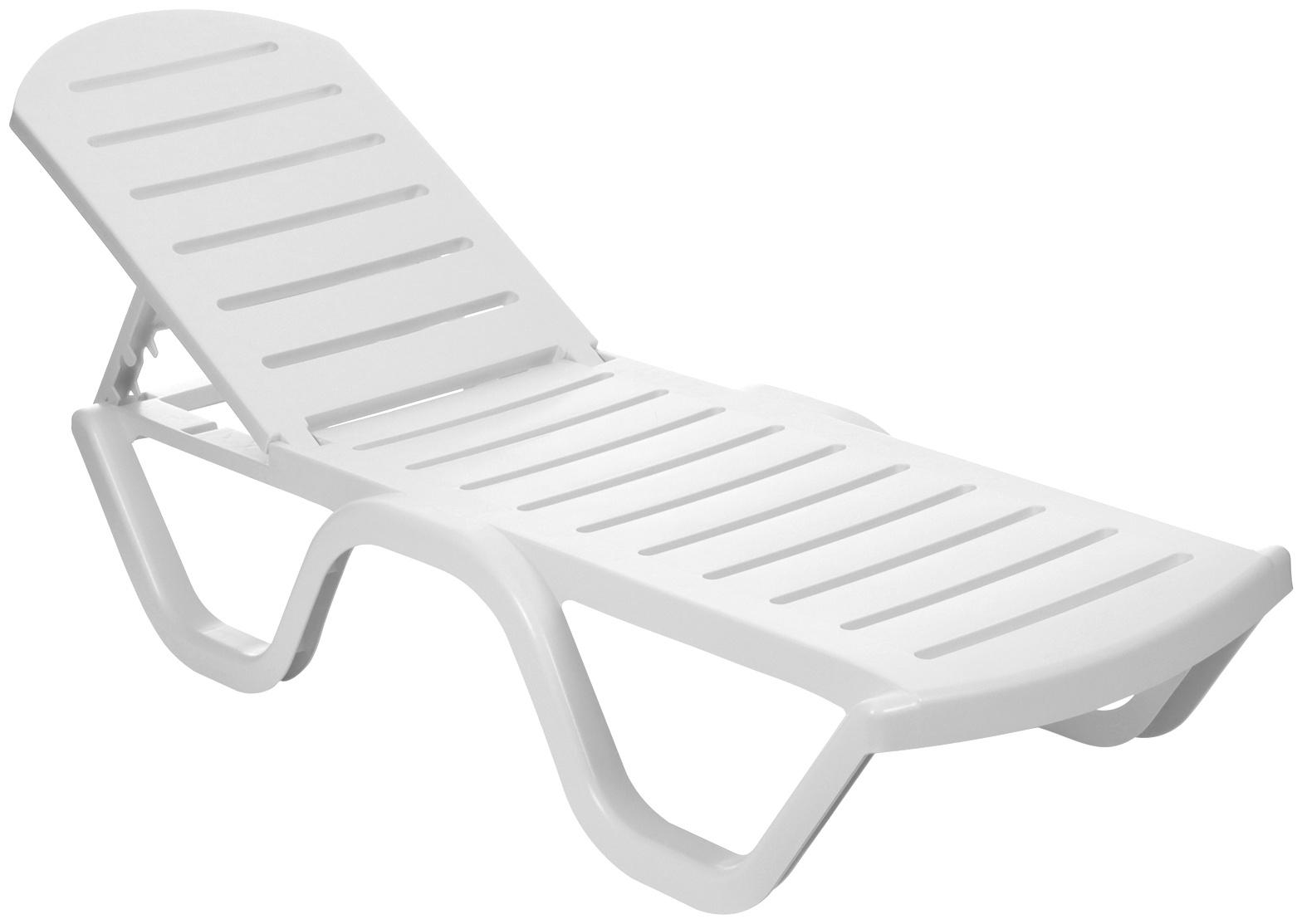 Шезлонг пластиковый, 198 х 62 х 32 см, белый