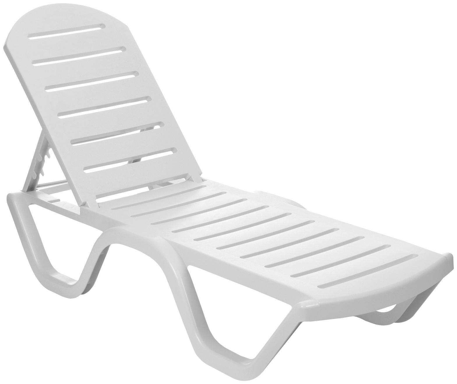 Шезлонг пластиковый, 198 х 62 х 32 см, белый