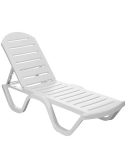 Шезлонг пластиковый, 198 х 62 х 32 см, белый