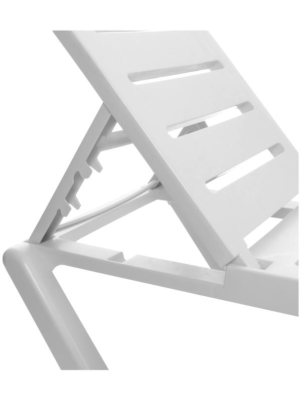 Шезлонг пластиковый, 198 х 62 х 32 см, белый