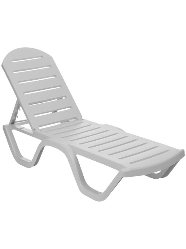 Шезлонг пластиковый, 198 х 62 х 32 см, белый