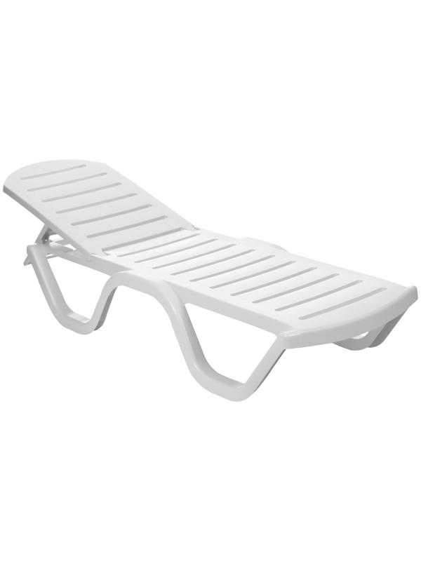Шезлонг пластиковый, 198 х 62 х 32 см, белый