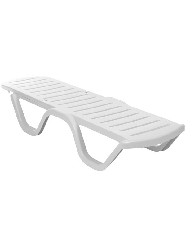 Шезлонг пластиковый, 198 х 62 х 32 см, белый