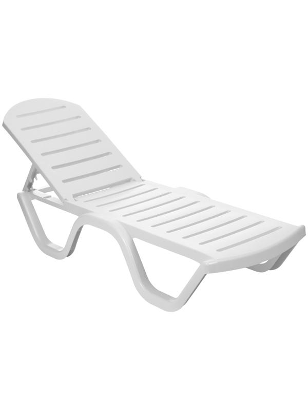 Шезлонг пластиковый, 198 х 62 х 32 см, белый