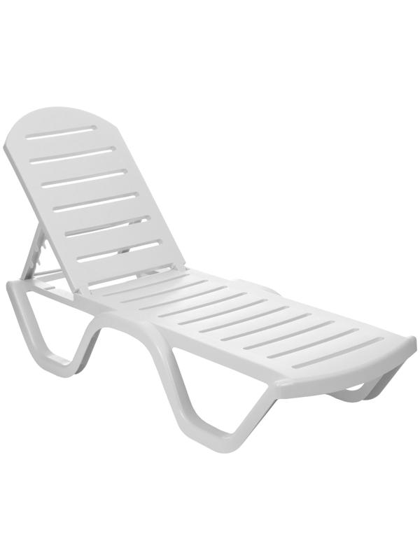 Шезлонг пластиковый, 198 х 62 х 32 см, белый