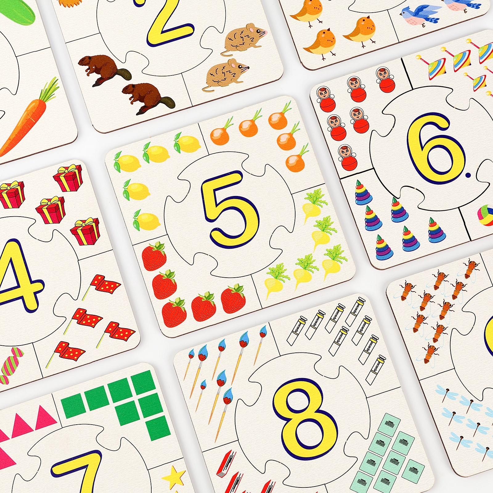 Пазлы ассоциации «Кто где живёт?», «Цифры и счёт», «Профессии», набор из 3 шт.