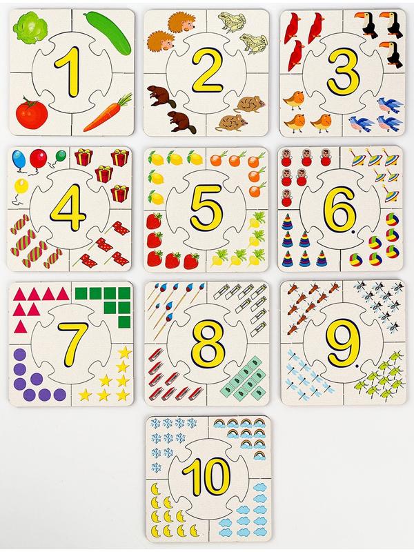 Пазлы ассоциации «Кто где живёт?», «Цифры и счёт», «Профессии», набор из 3 шт.