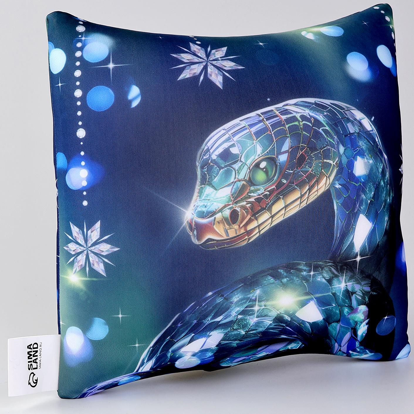 Подушка декоративная антистресс «Змея», синяя